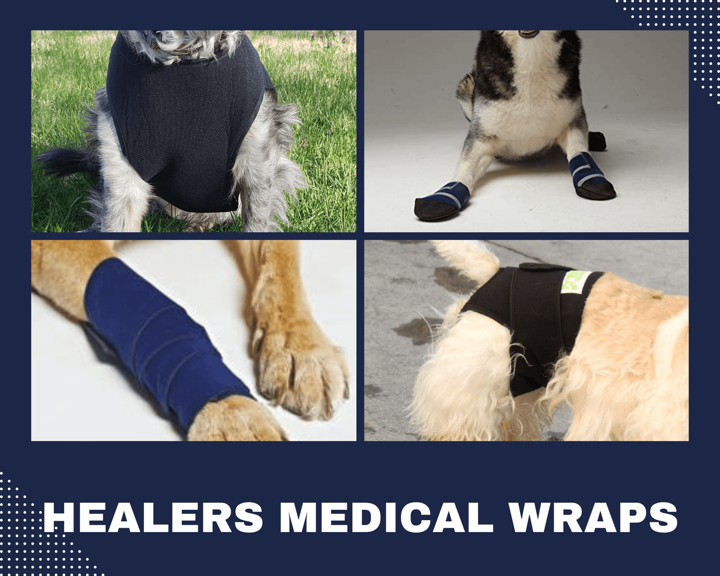 Healers Medical Wraps offer reliable protection and comfort for your pet’s legs, paws, and body. Perfect for injury recovery, post-surgery care, or joint support, they’re easy to use, breathable, and designed for a secure, non-slip fit.