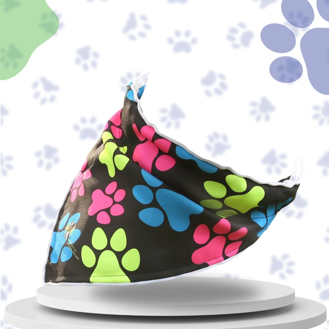 Spot-Lite LED Lighted Bandana - Neon Paws Print- NO RETURNS