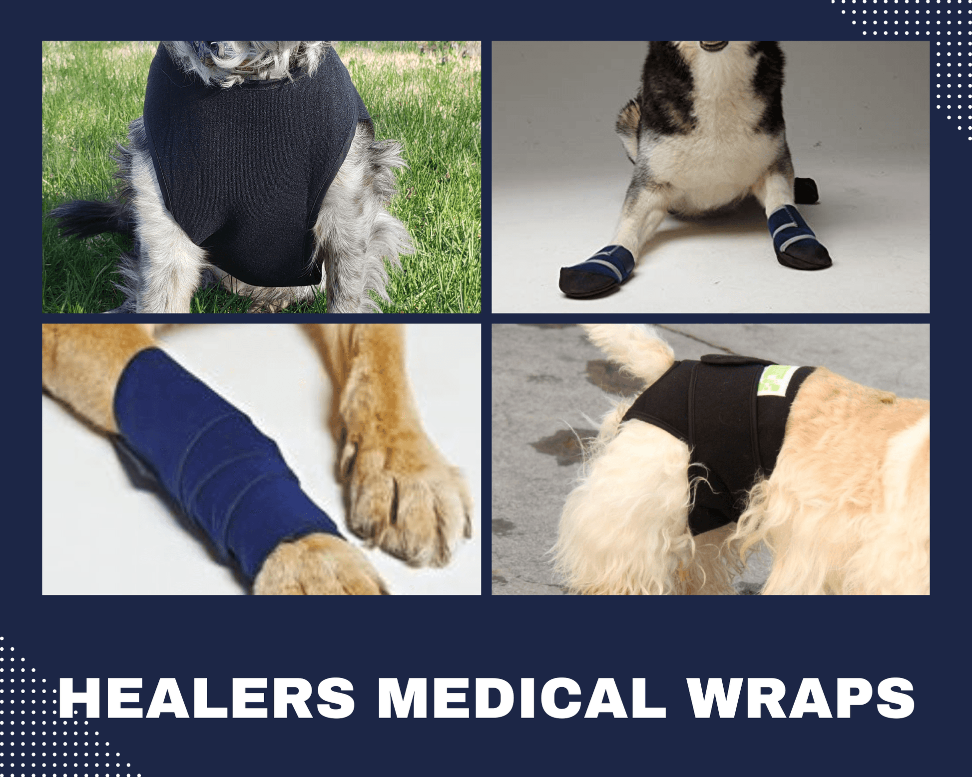 Leg Bandage with Gauze Inserts | Comfortable & Secure Wound Care Healers PetCare Leg Bandage with Gauze Inserts | Comfortable & Secure Wound Care Healers PetCare