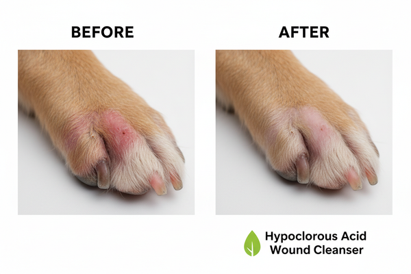 Before & After - Hypochlorous Paw Treatment
